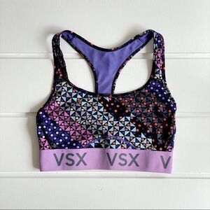 Victoria Sport VSX Geometric Print Racerback Sports Bra Size XS